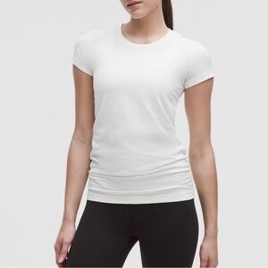 Lululemon Swiftly Tech Short-Sleeve Shirt 2.0 Hip Length - White Spandex Stripe